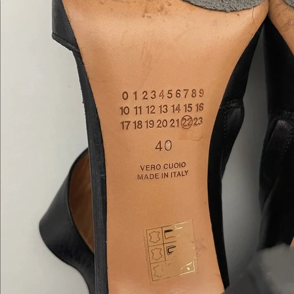 MM6 Maison Margiela Leather Black Heel Zip Sandals Size EUR 40 US 10 - Picture 8 of 8